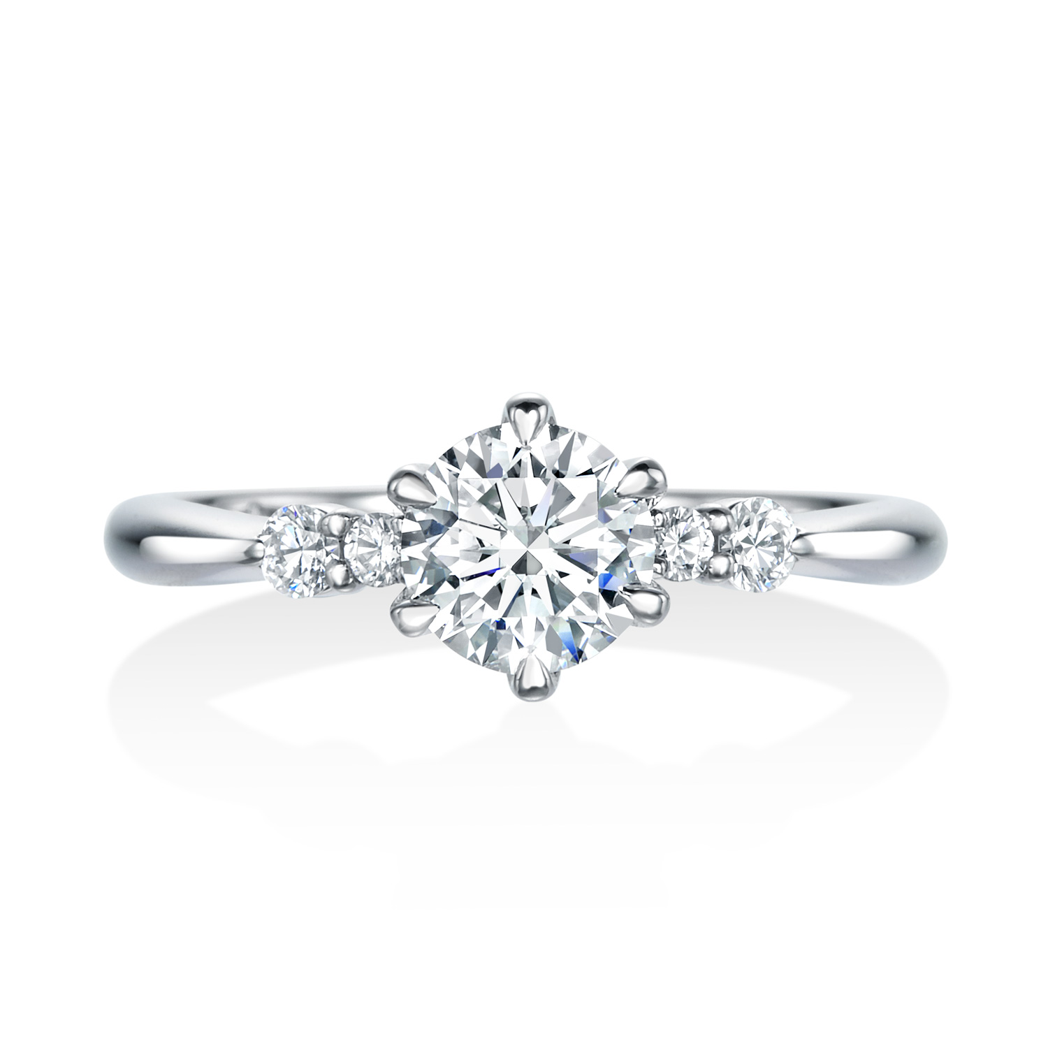  Asscher プラチナ950 ダイヤモンドリングERA814 ロイヤルアッシャー「クラウン」 婚約指輪 ERA814 | ロイヤル